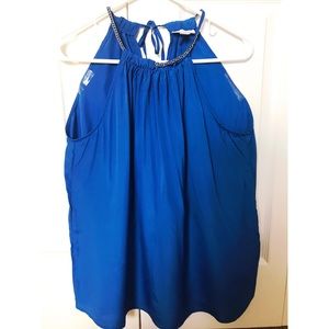 New York & Company Blue Sleeveless Blouse - Size M